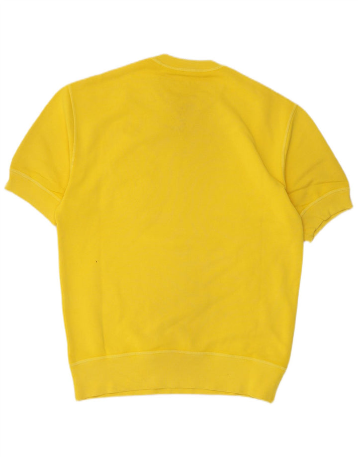 Dsquared2 Mens Short Sleeve Sweatshirt Jumper Small Yellow Cotton