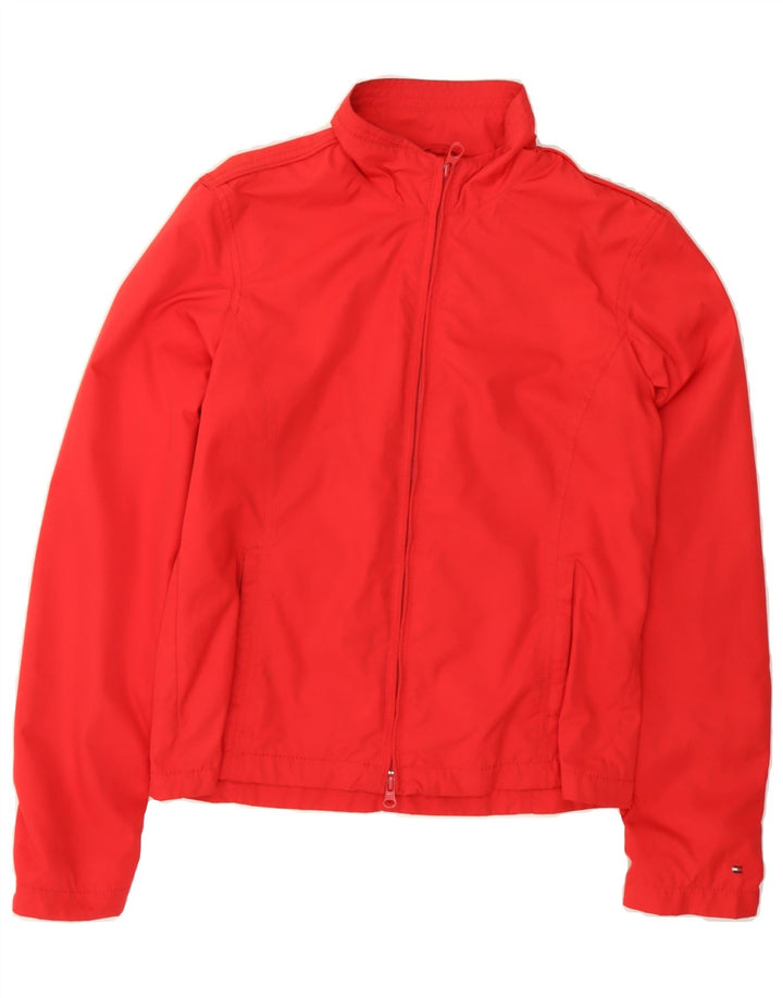 TOMMY HILFIGER Womens Tracksuit Top Jacket UK 12 Medium Red Polyester Vintage Tommy Hilfiger and Second-Hand Tommy Hilfiger from Messina Hembry 
