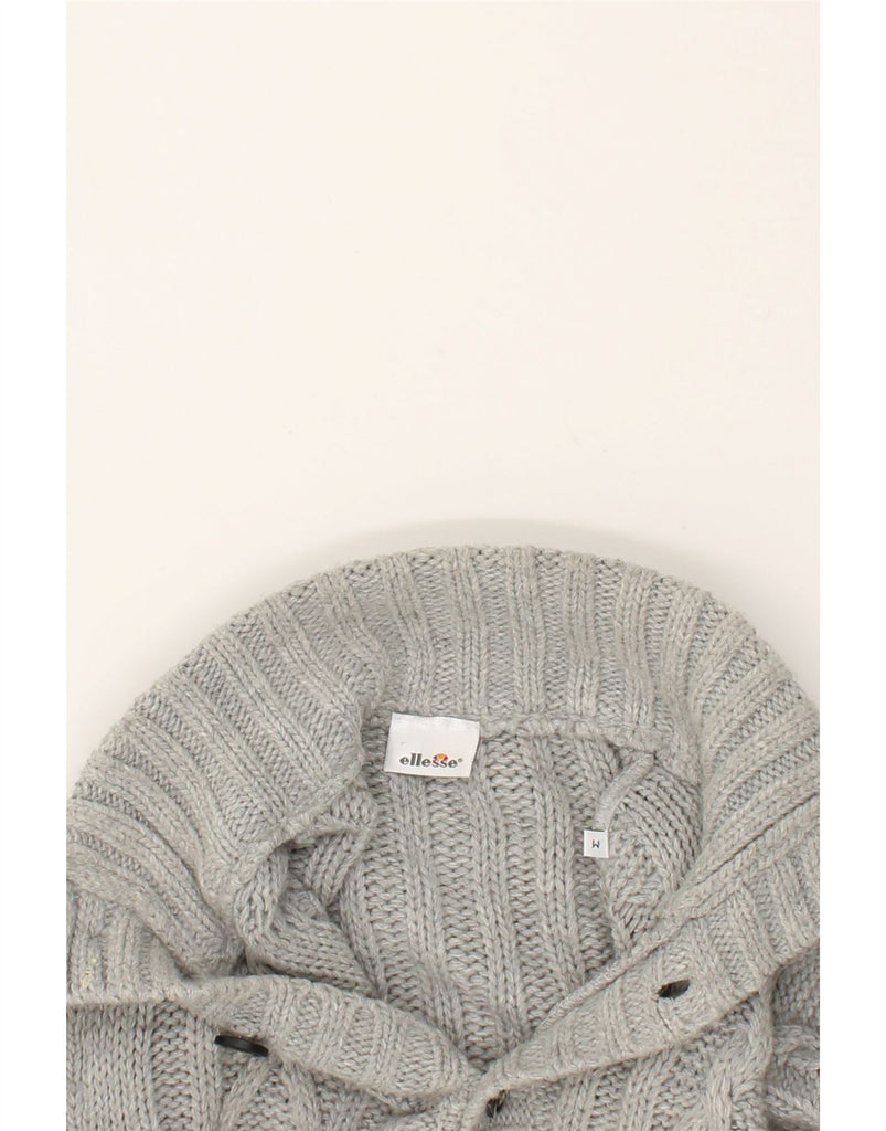 ELLESSE Mens Cardigan Sweater Medium Grey Acrylic | Vintage Ellesse | Thrift | Second-Hand Ellesse | Used Clothing | Messina Hembry 