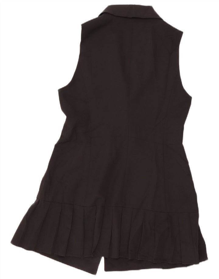 Zara Womens Sleeveless Double Breasted Coat UK 12 Medium Black