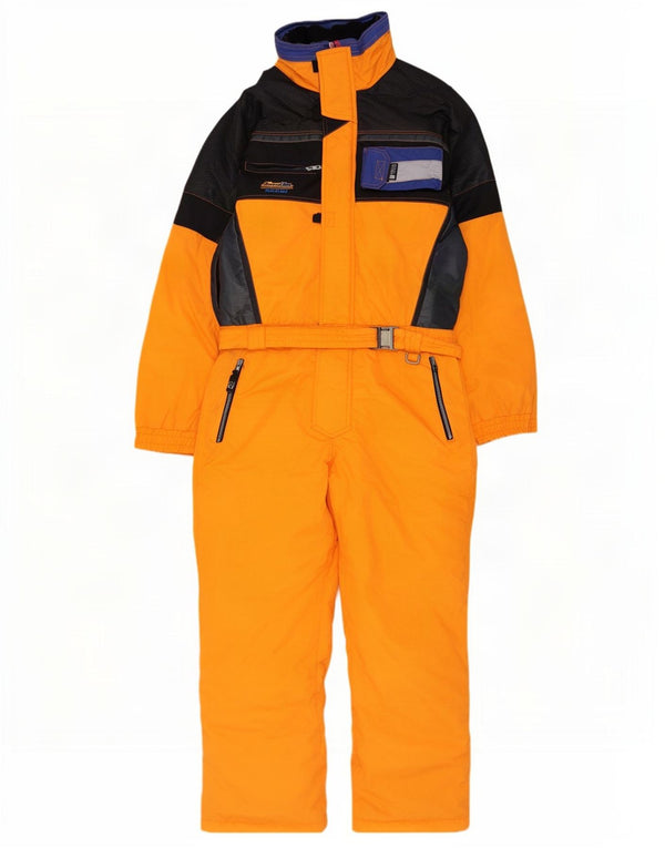 Brugi Mens Hooded Ski Jumpsuit UK 42 Large Orange Colourblock Polyamide