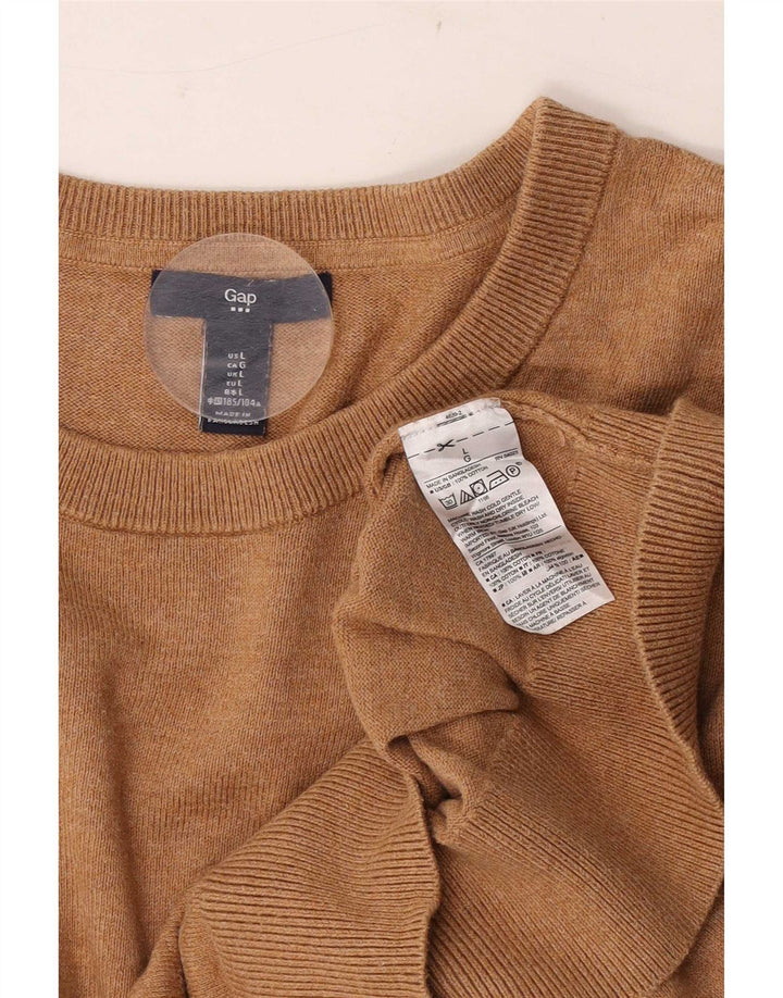 Gap Mens Crew Neck Jumper Sweater Large Brown Cotton