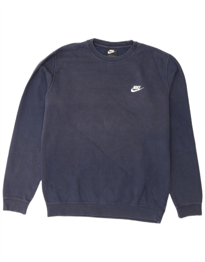 NIKE Mens Sweatshirt Jumper Medium Navy Blue Cotton