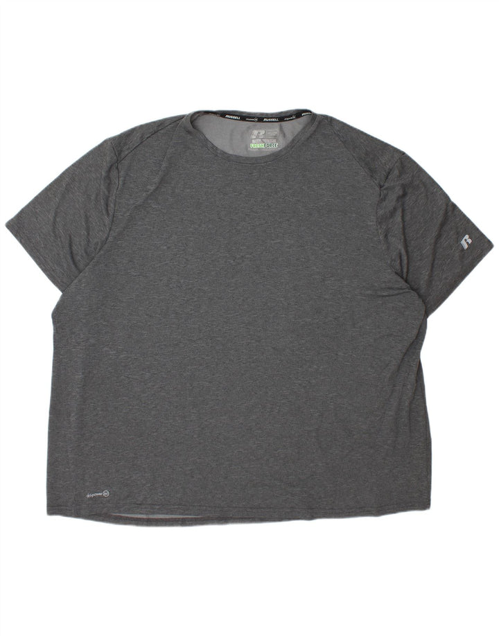 RUSSELL ATHLETIC Mens Dri-Power T-Shirt Top 3XL Grey Flecked Polyester