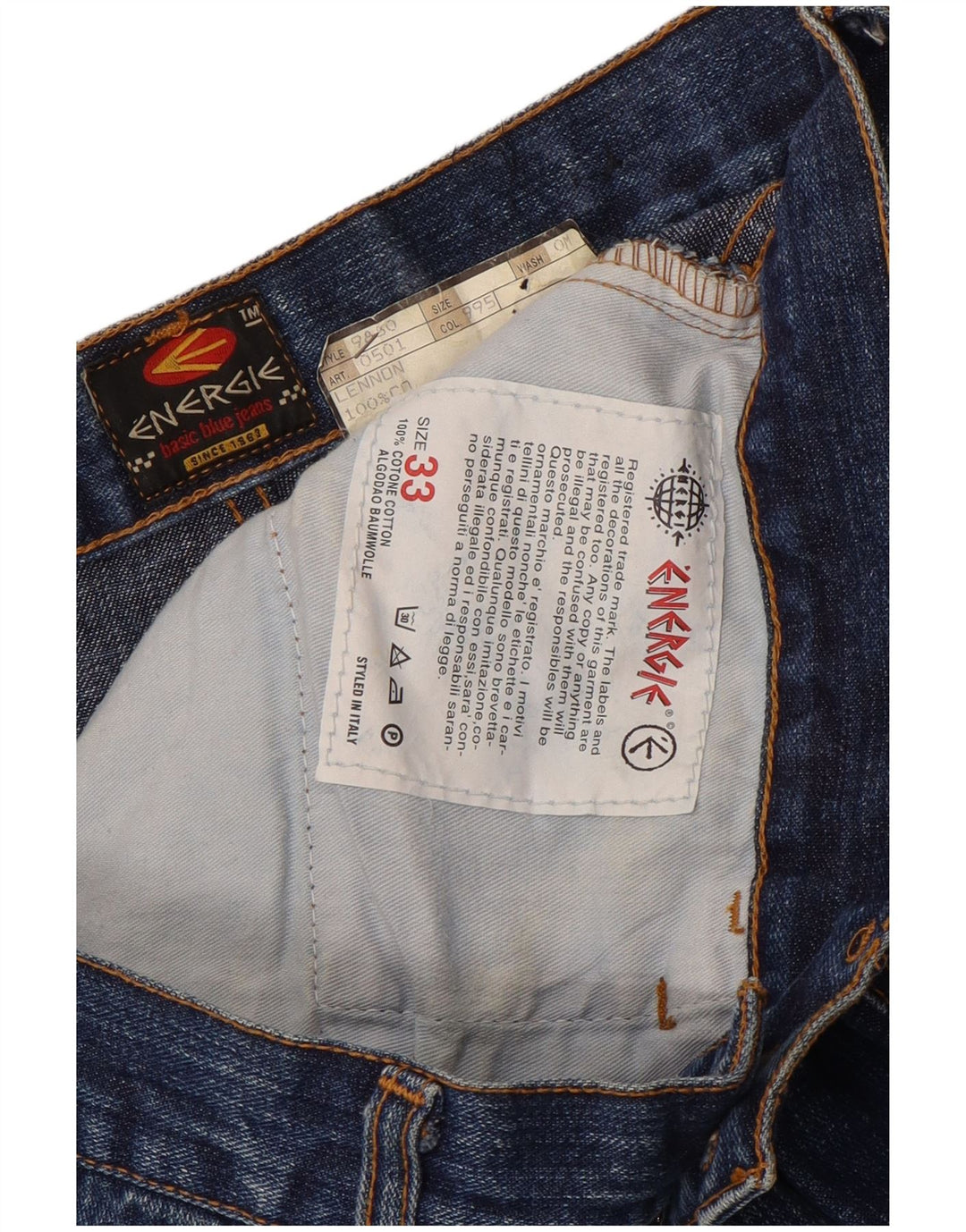 ENERGIE Womens Straight Jeans W33 L30 Blue Cotton