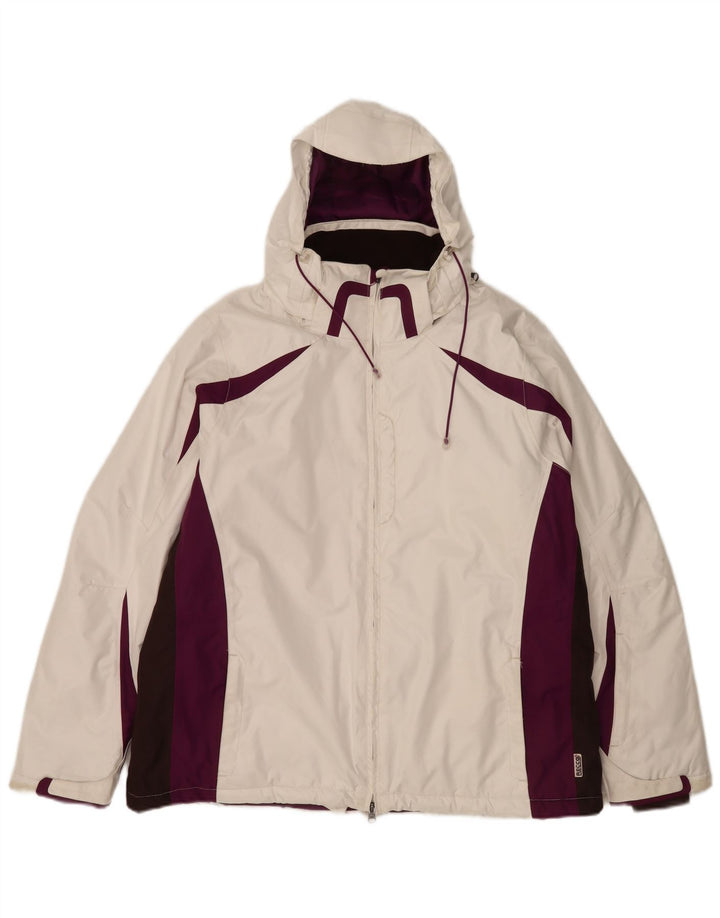 Alpine Mens Hooded Ski Jacket IT 50 Large White Colourblock Polyester
