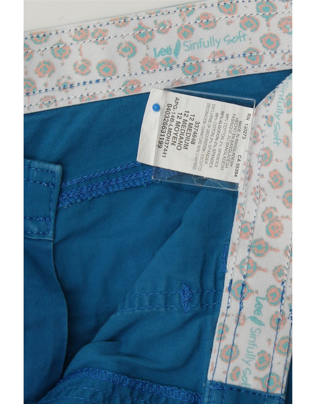 LEE Womens Casual Shorts US 12 Large W30 Blue Cotton Vintage Lee and Second-Hand Lee from Messina Hembry 