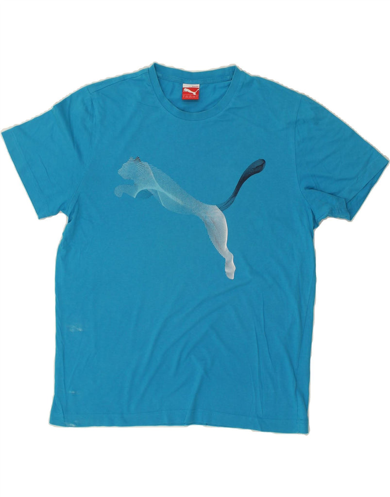 PUMA Mens Graphic T-Shirt Top Large Blue | Vintage Puma | Thrift | Second-Hand Puma | Used Clothing | Messina Hembry 
