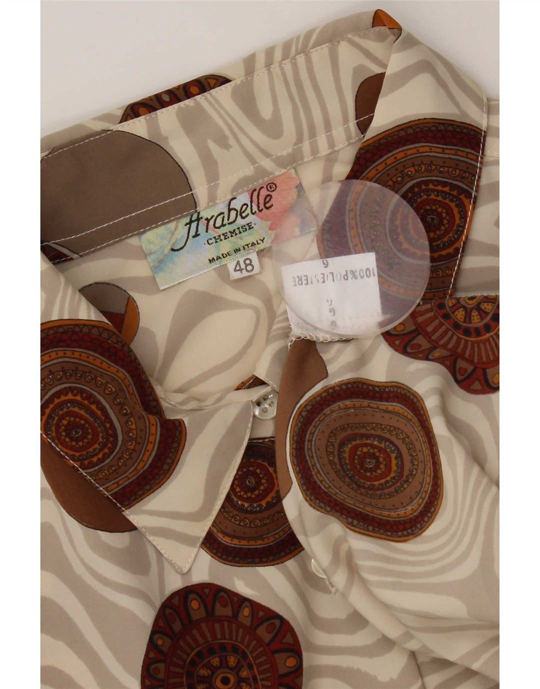 Vintage Womens Shirt Blouse IT 48 XL Multicoloured Geometric Polyester