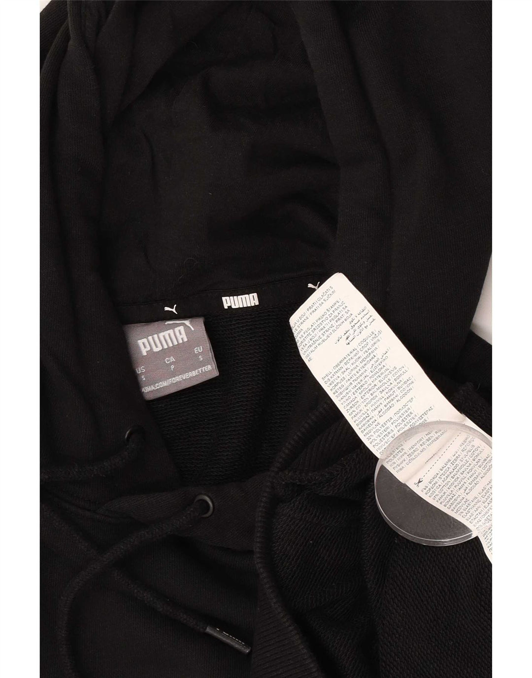 Puma Mens Graphic Hoodie Jumper Small Black Cotton