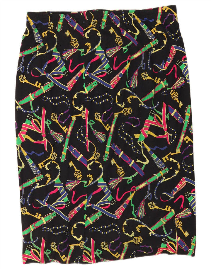 Vintage Womens Abstract Pattern Straight Skirt W34 Large Multicoloured