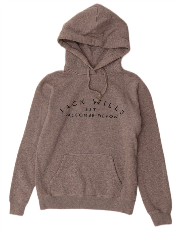 JACK WILLS Womens Salcombe Devon Oversized Hoodie Jumper UK 6 XS Grey