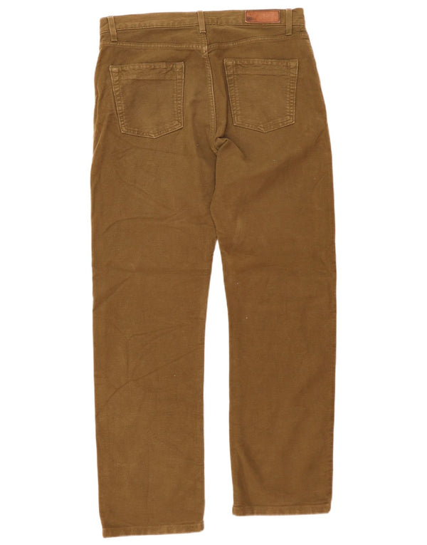Marks & Spencer Mens Straight Casual Trousers W34 L31 Khaki Cotton