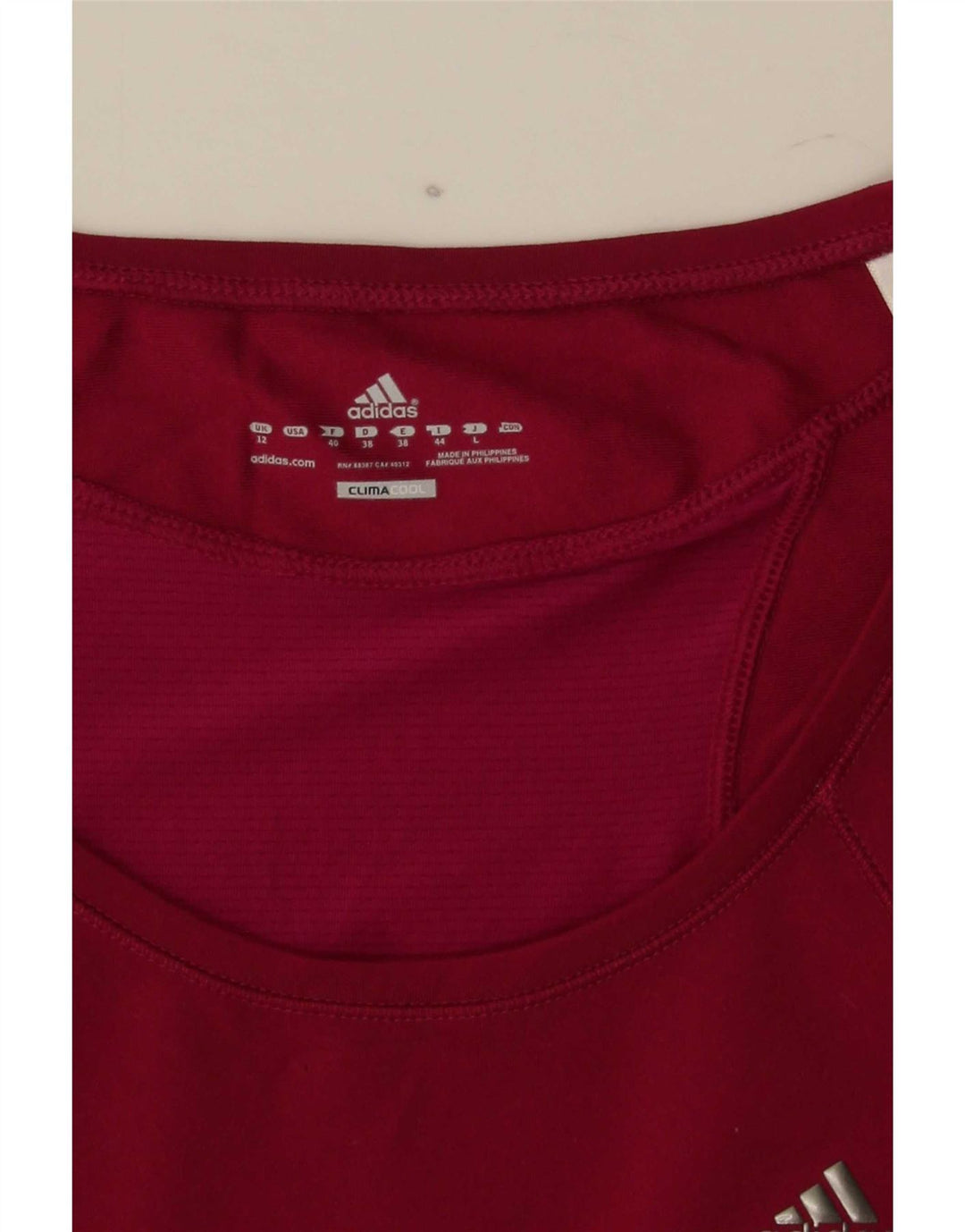 Adidas Womens Climacool T-Shirt Top UK 12 Medium Red Polyester Sports