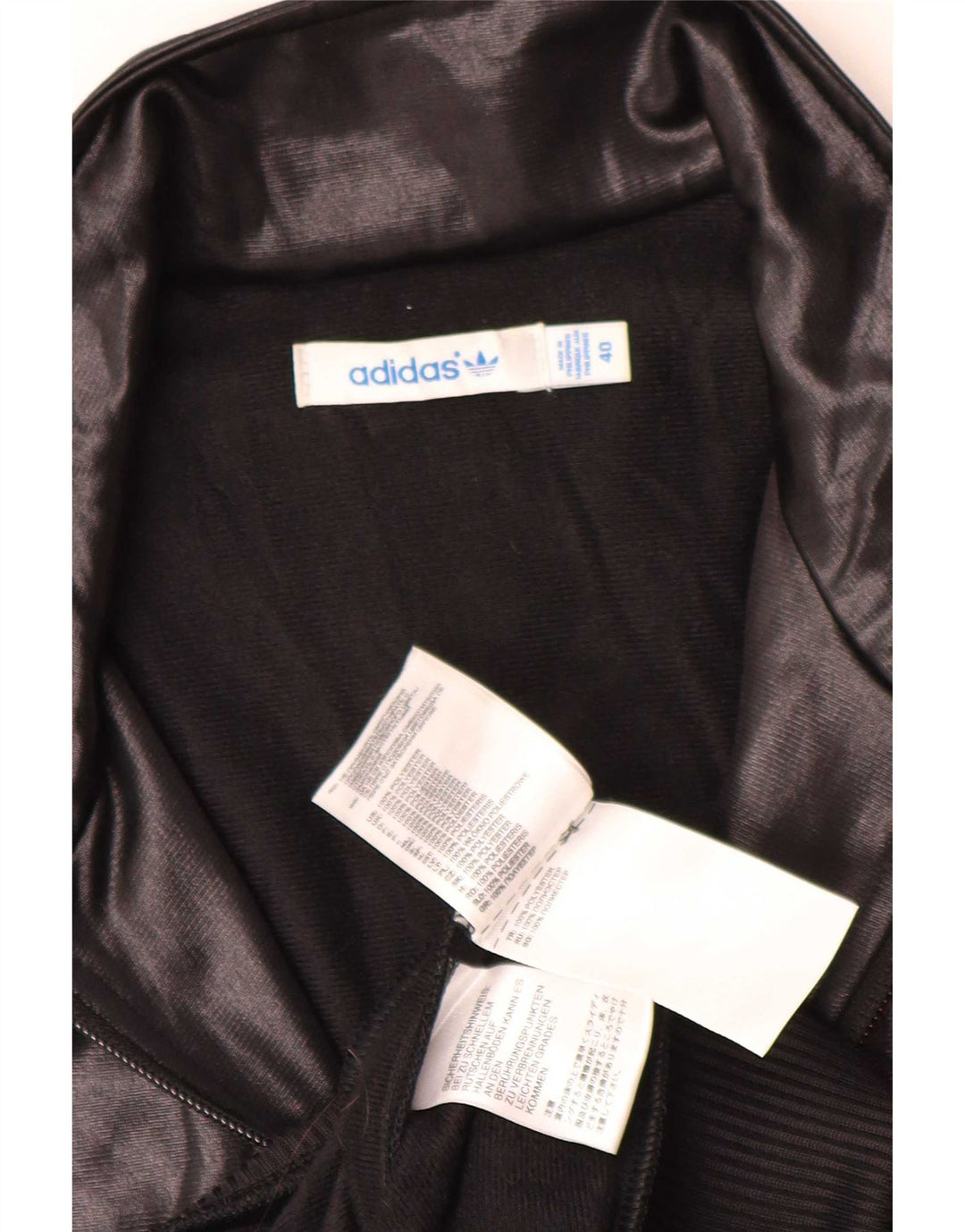 Adidas Womens Chile 62 Graphic Tracksuit Top Jacket EU 40 Medium Black