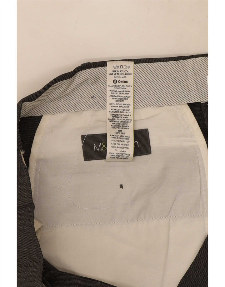 Marks & Spencer Mens Straight Suit Trousers W44 L29 Grey Polyester