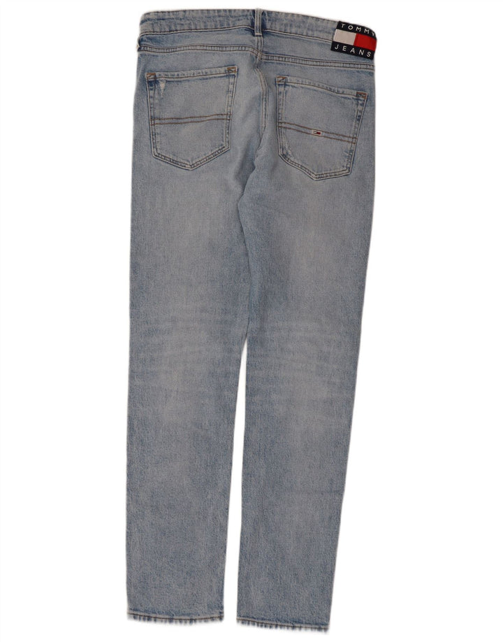 TOMMY HILFIGER Mens Distressed Slim Jeans W30 L32 Blue Cotton