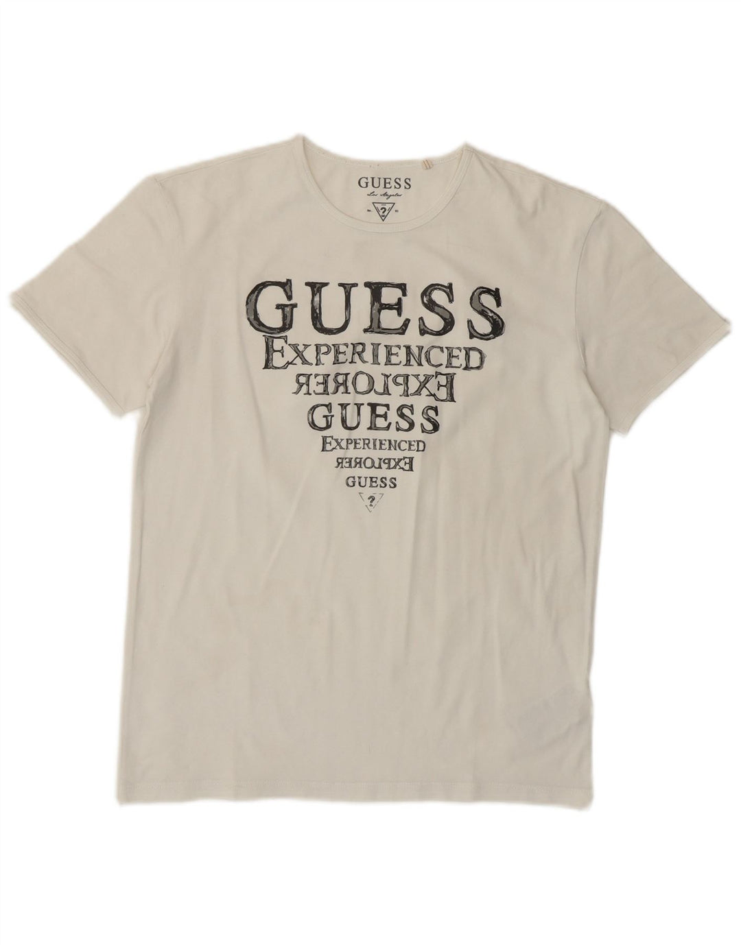 Guess Womens Graphic T-Shirt Top EU 38 Medium White Cotton Classic