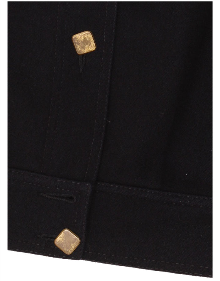 Vintage Womens Cardigan Top IT 42 Medium Navy Blue Wool