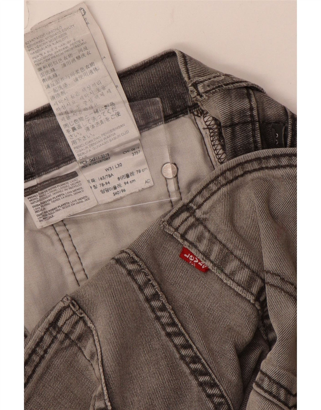 Levi's Mens 511 Slim Jeans W31 L30 Grey Cotton