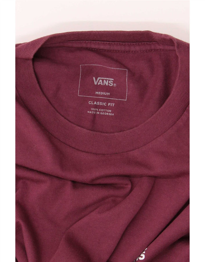 Vans Mens Classic Fit T-Shirt Top Medium Burgundy
