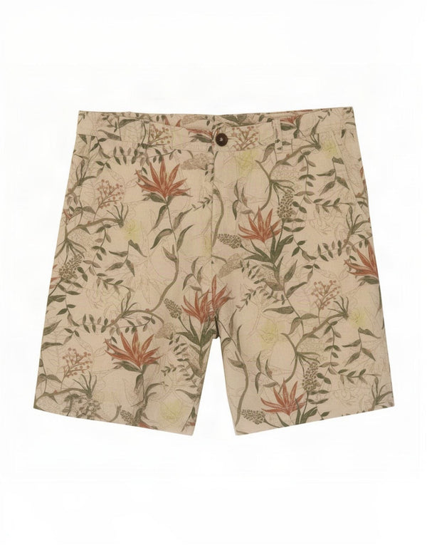Zara Mens Chino Shorts EU 40 Medium W31 Beige Floral