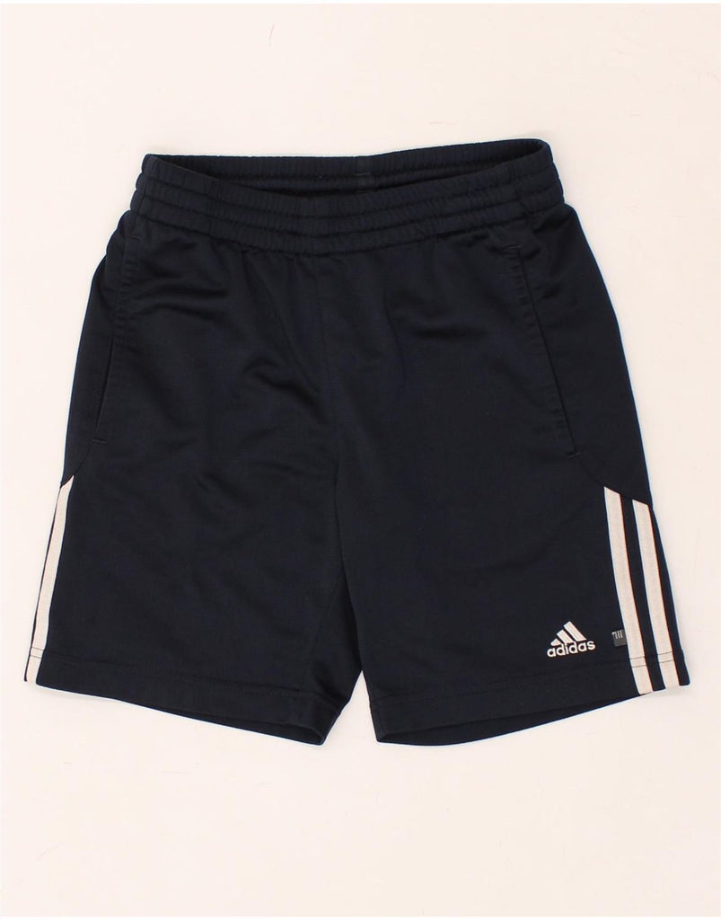 ADIDAS Boys Sport Shorts 9-10 Years Navy Blue Polyester | Vintage Adidas | Thrift | Second-Hand Adidas | Used Clothing | Messina Hembry 