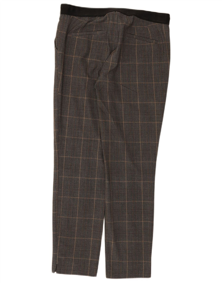 Zara Womens Slim Fit Chino Trousers Large W30 L27 Grey Check