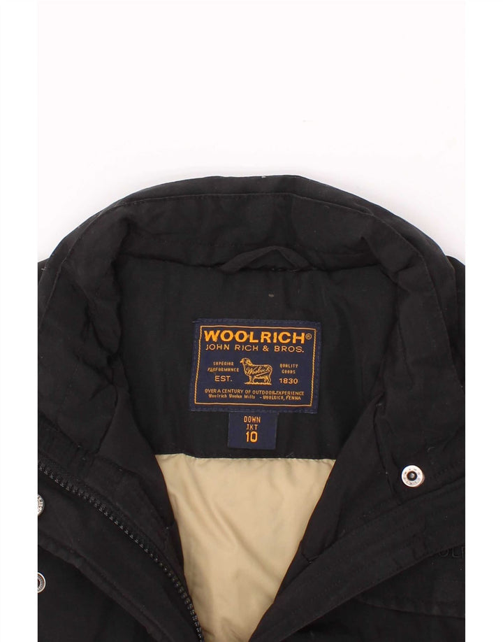 Woolrich Boys Padded Jacket 9-10 Years Black Cotton