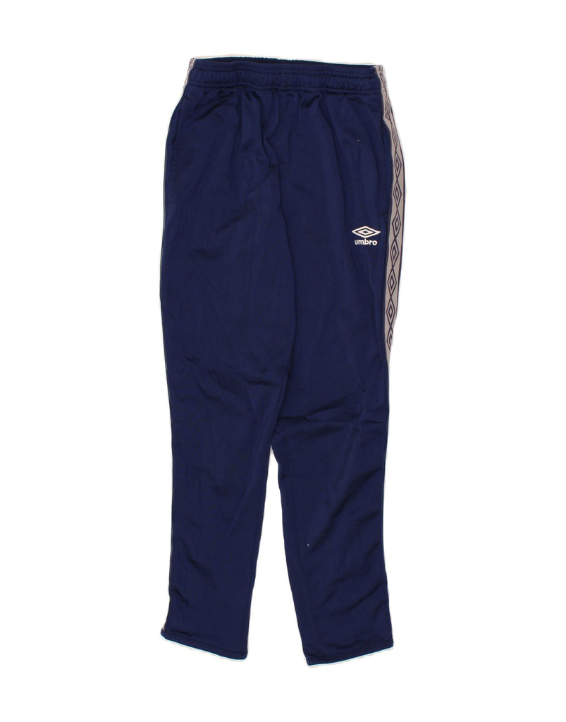 UMBRO Boys Graphic Tracksuit Trousers 12-13 Years Large Navy Blue | Vintage Umbro | Thrift | Second-Hand Umbro | Used Clothing | Messina Hembry 