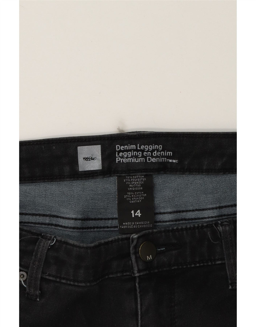 MOSSIMO Womens Jegging Jeans US 14 XL W36 L30 Black Cotton Vintage Mossimo and Second-Hand Mossimo from Messina Hembry 