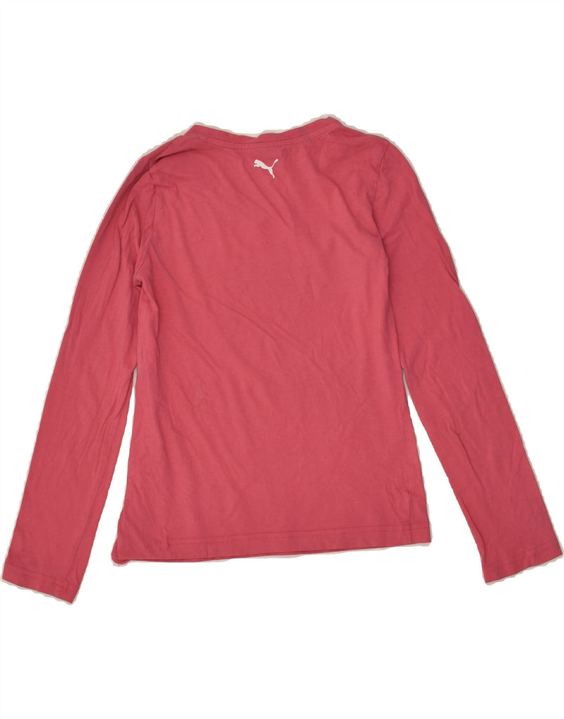 PUMA Girls Graphic Top Long Sleeve  9-10 Years Medium Pink Cotton | Vintage Puma | Thrift | Second-Hand Puma | Used Clothing | Messina Hembry 