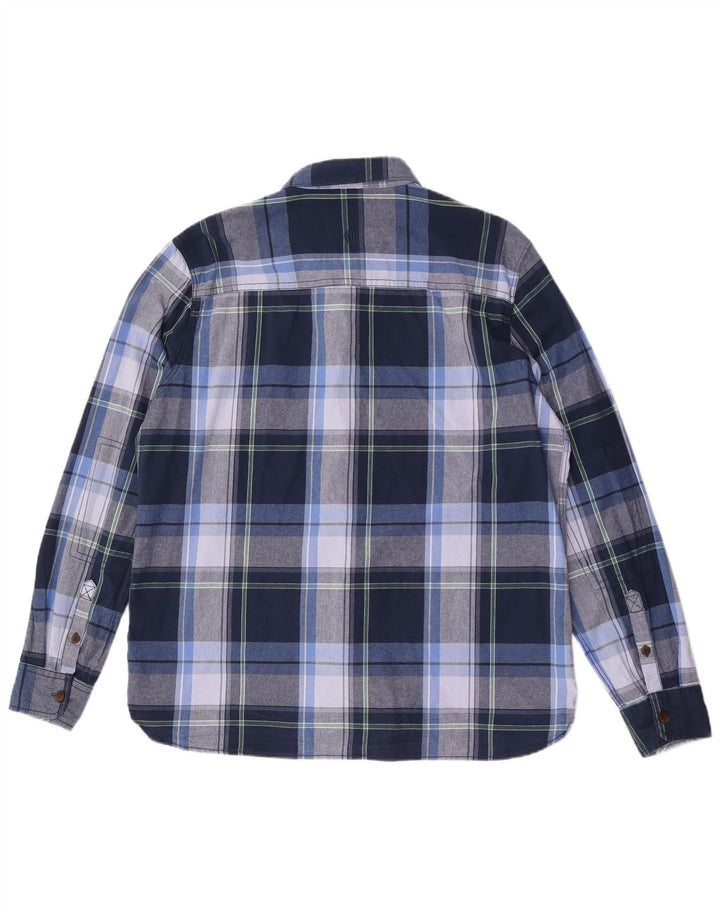 FAT FACE Mens Flannel Shirt XL Blue Check Cotton