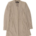 ZARA Womens Overcoat UK 10 Small Grey Herringbone Vintage Zara and Second-Hand Zara from Messina Hembry 