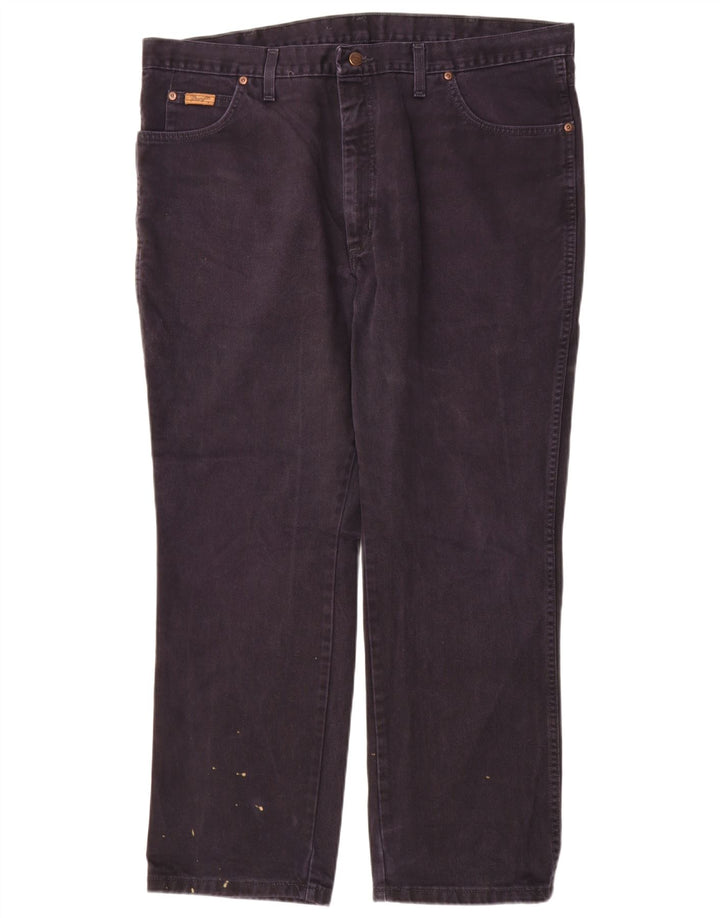 Wrangler Mens Texas Straight Jeans W42 L30 Navy Blue Cotton