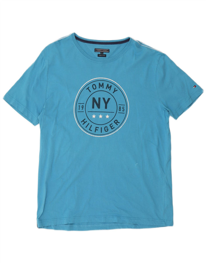 Tommy Hilfiger Mens Graphic T-Shirt Top 2XL Blue Cotton