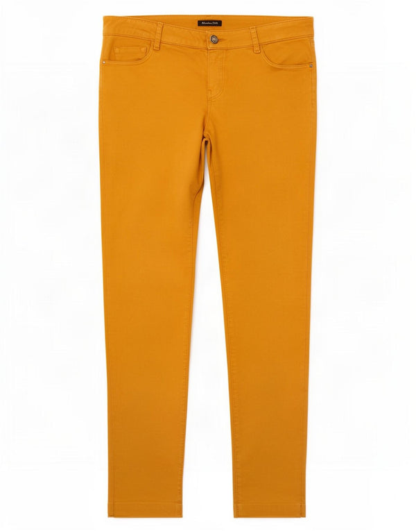 Massimo Dutti Womens Skinny Casual Trousers EU 40 Medium W30 L28 Yellow