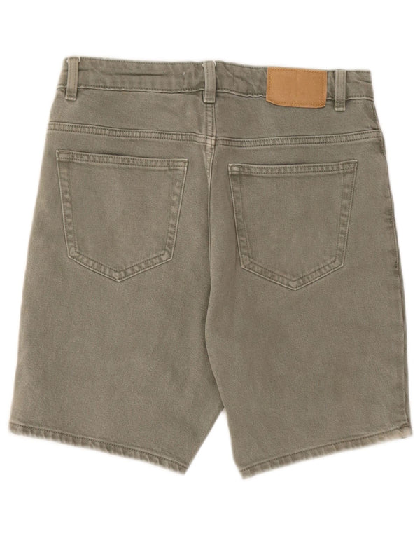 Zara Mens Denim Shorts EU 38 Small W30  Khaki Cotton