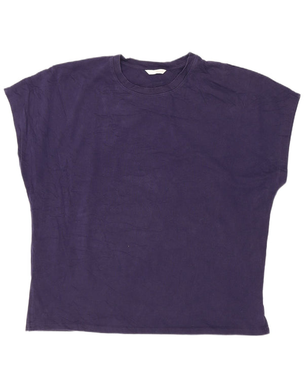 Zara Womens T-Shirt Top UK 18 XL Navy Blue