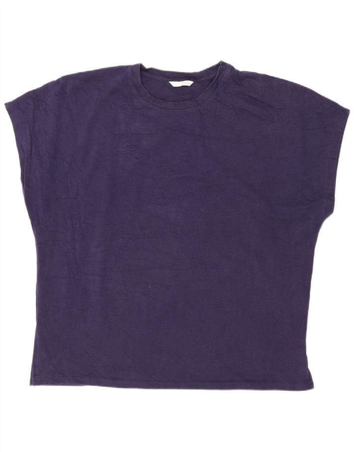 Zara Womens T-Shirt Top UK 18 XL Navy Blue