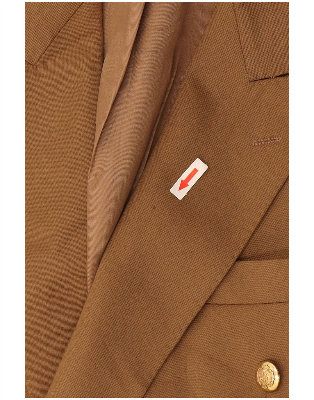Marks & Spencer Mens Double Breasted Blazer Jacket UK 42 Large Beige Wool