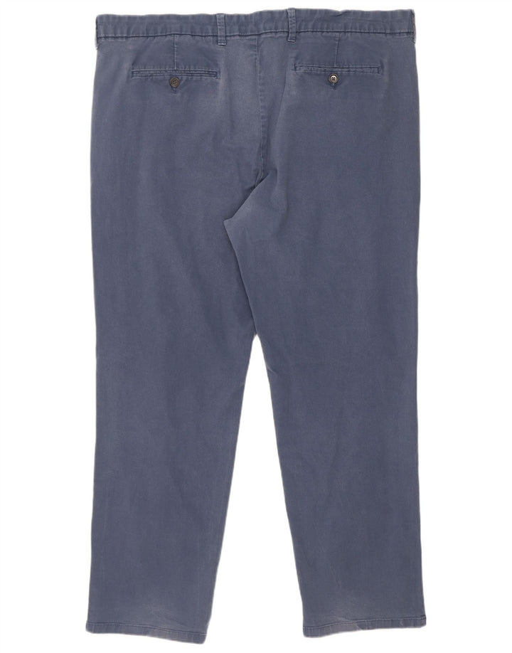 Marks & Spencer Mens Regular Fit Chino Trousers W44 L31 Blue Cotton