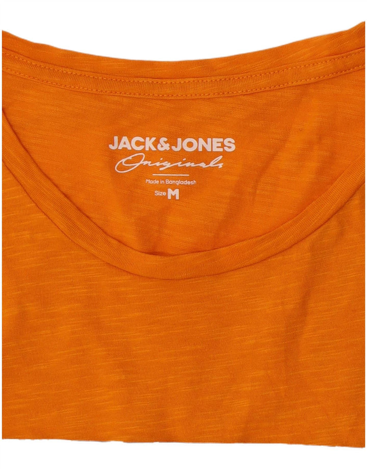 Jack & Jones Mens Graphic T-Shirt Top Medium Orange