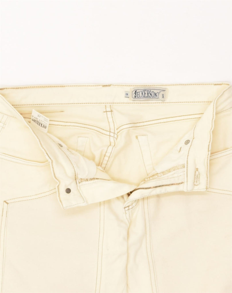 JECKERSON Womens Slim Casual Trousers W28 L30 Off White Cotton | Vintage Jeckerson | Thrift | Second-Hand Jeckerson | Used Clothing | Messina Hembry 