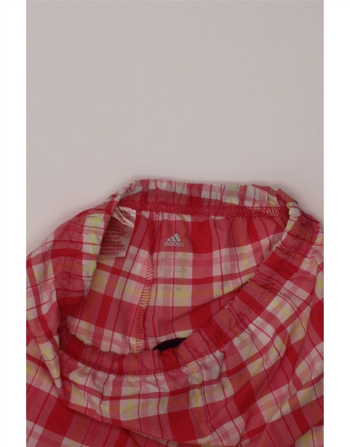 ADIDAS Girls Casual Shorts 3-4 Years W20 Pink Check Polyester