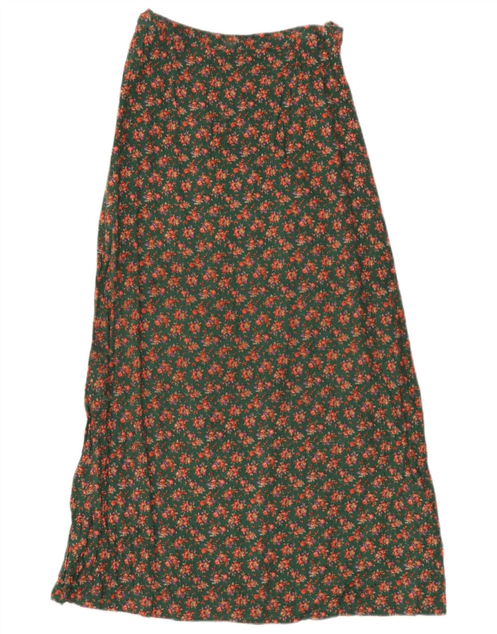 Vintage Womens Maxi Skirt W26 Small  Green Floral