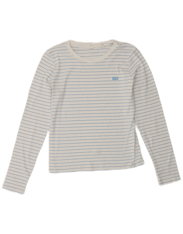 Levi's Womens Top Long Sleeve UK 12 Medium White Striped