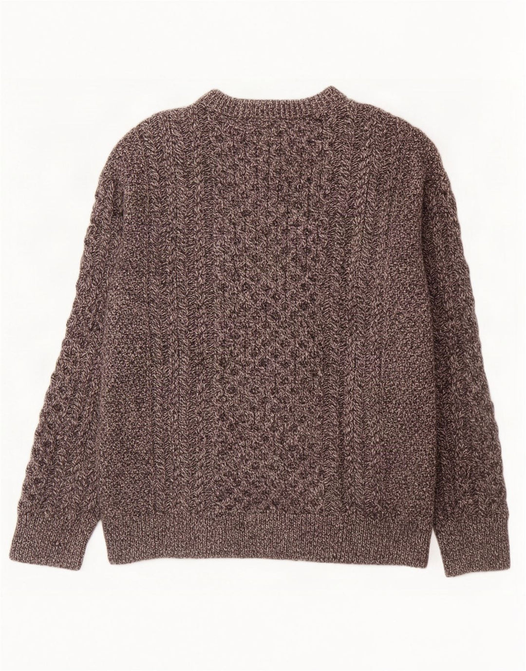 Original Aran CO. Mens Crew Neck Jumper Sweater XL Grey Merino Wool