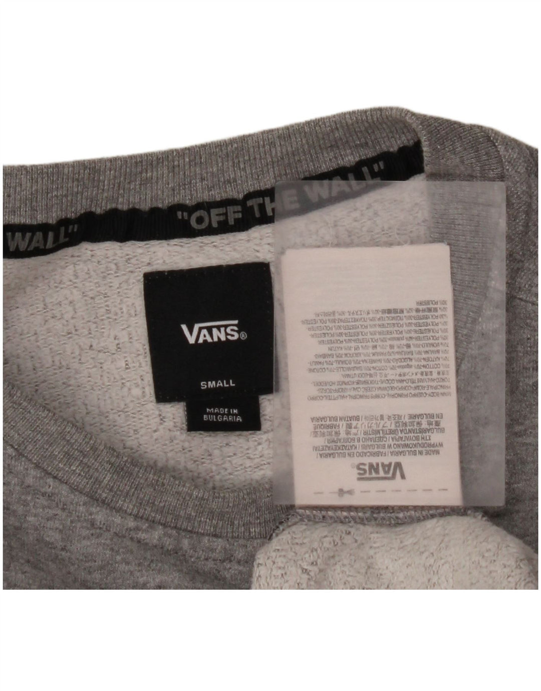 VANS Mens Graphic Sweatshirt Jumper Small Grey Cotton