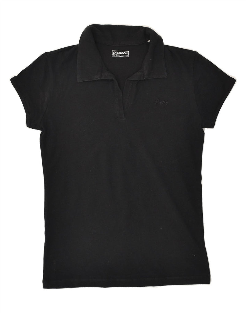 LOTTO Womens Polo Shirt UK 18 XL Black Cotton | Vintage Lotto | Thrift | Second-Hand Lotto | Used Clothing | Messina Hembry 